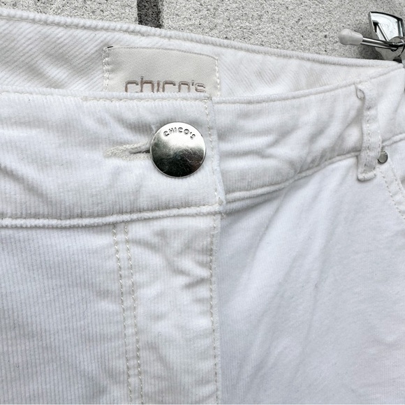Chico’s Slim Corduroy Pants Ivory White - Picture 6 of 10